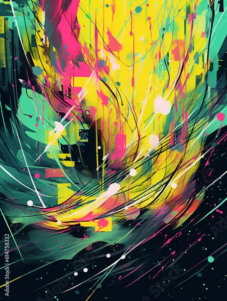 Fototapeta abstract background with lines, abstract art, ai generated