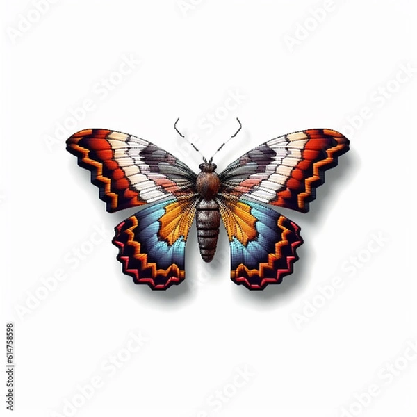 Fototapeta artificial butterfly on a white background, ai generated