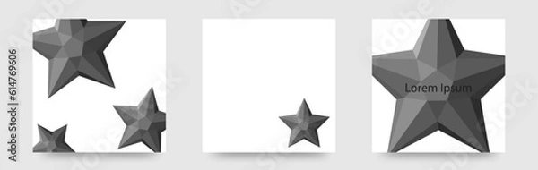 Obraz ポリゴンの星カード　背景　壁紙　招待状