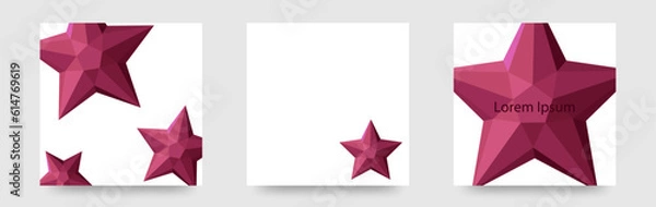Obraz ポリゴンの星カード　背景　壁紙　招待状
