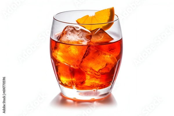 Obraz Fresh cold glass of aperol spritz cocktail on the table