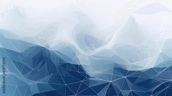 Fototapeta Abstract futuristic - Molecules technology with polygonal shapes background, digital technology concept, Generative AI illustration