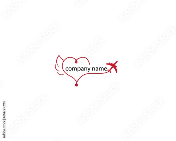 Obraz  creative Heart Logo design vector and  travel logo graphic design  vector.