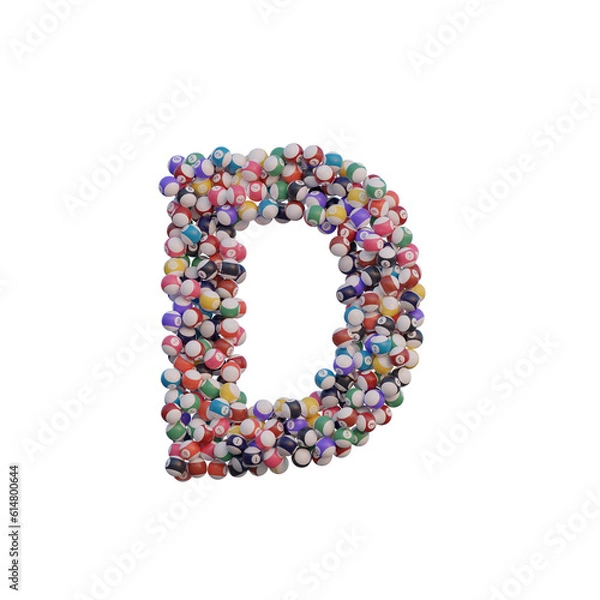 Obraz Billiard Balls 3D Alphabet or PNG Letters