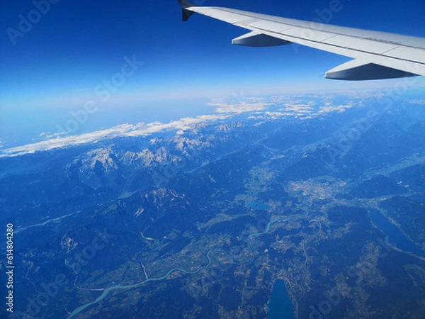 Fototapeta view from airplane window