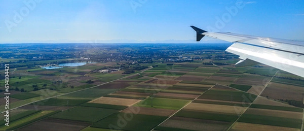 Fototapeta view of airplane of Erding