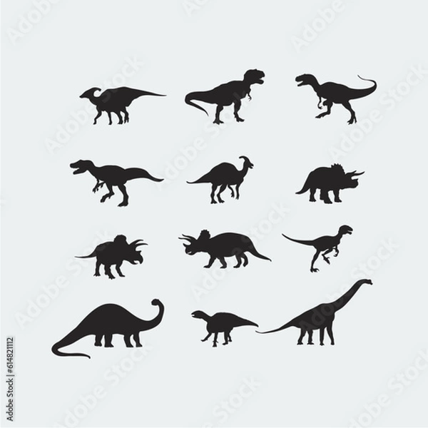 Fototapeta set of dinosaur vector icon