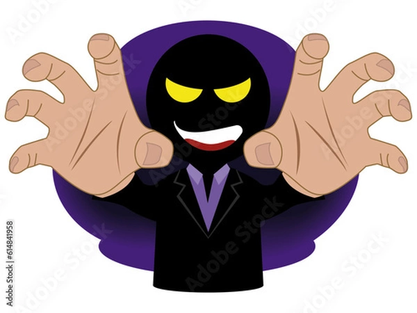 Fototapeta 悪人　黒　シルエット 怖い　