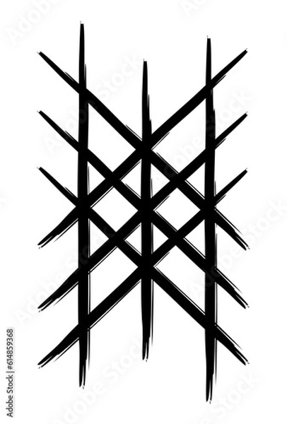 Fototapeta Hand drawn full editable norse symbol of web of wyrd also known as the nore matrix of fate.