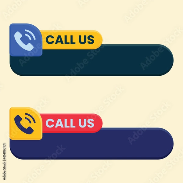 Fototapeta call us button vector design