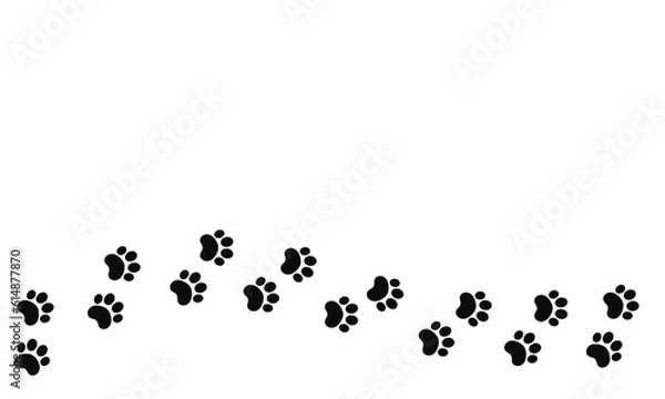 Obraz Ślady dla zwierząt domowych.dog lub cat.otprint Wzór. Cute czarna sylwetka kształt nadruków łap. Track Dog, Cat.Silhouette ilustracja śladów, wektor