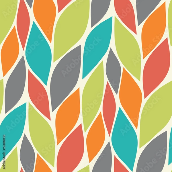 Obraz Abstract floral seamless pattern with colorful leaves
