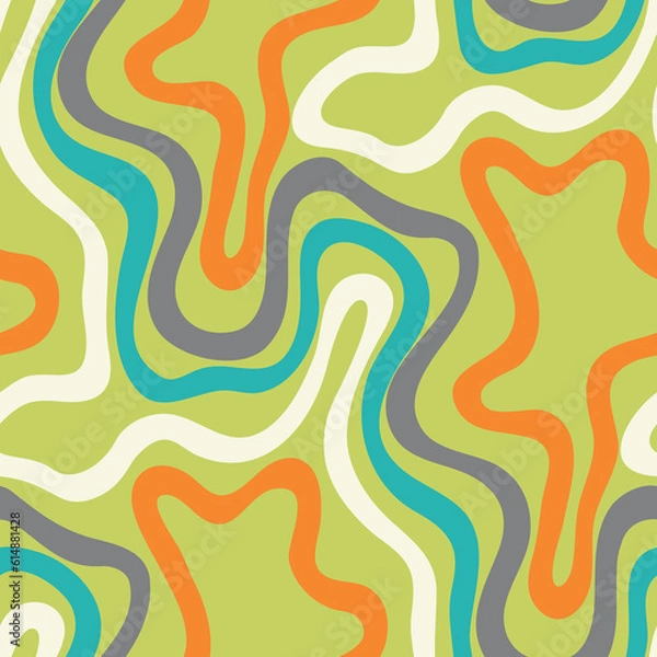 Obraz Abstract colorful seamless pattern with wavy lines