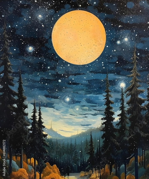 Obraz landscape with moon