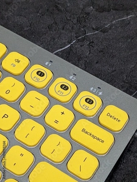 Obraz Macro Keyboard with yellow keys