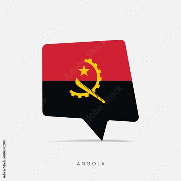 Fototapeta Angola flag bubble chat icon