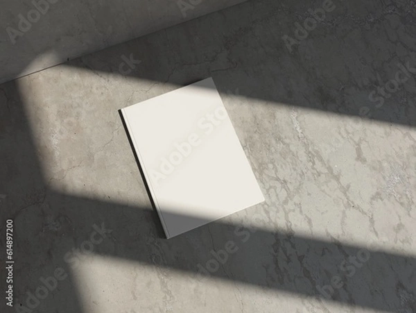Fototapeta Magazine cover Mockup on concrete floor. 3d rendering
