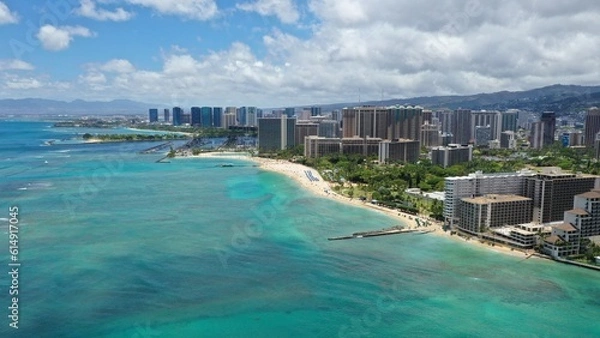 Fototapeta Beautiful beach views in Honolulu Hawaii