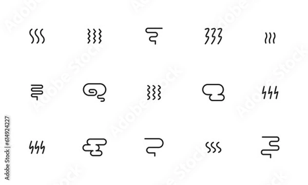 Obraz 蒸気のアイコンセット/湯気/湯煙/水蒸気/イラスト/ベクター