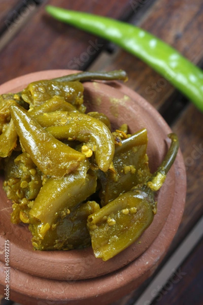 Obraz Chilli Pickle - A popular Indian pickle containing Chilli/Mirchi