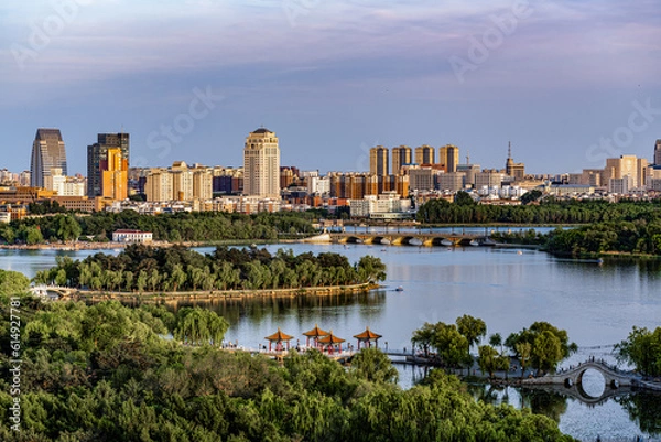 Fototapeta The scenery of Nanhu Park in Changchun, China in summer