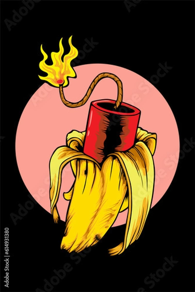 Fototapeta banana bomb illustration vector design
