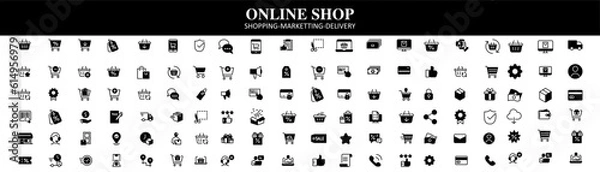 Obraz online shop icon set vector