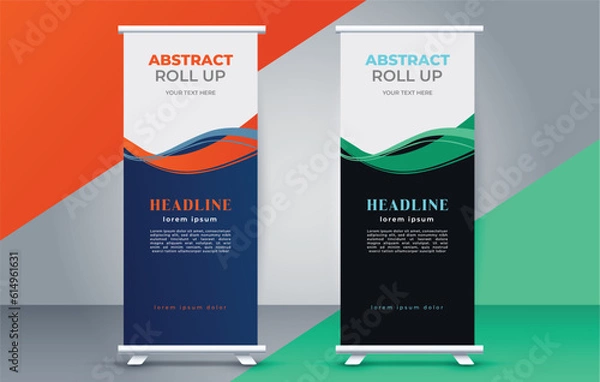 Fototapeta modern roll up banner template  with abstract design
