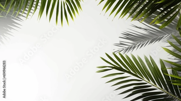 Obraz Summer green leaves of coconut palm and shadow.