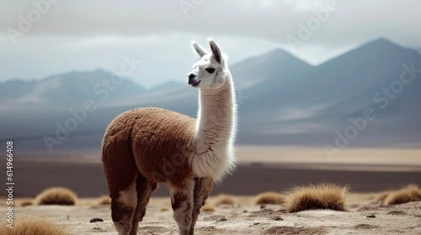 Fototapeta lama in the desert generative ai