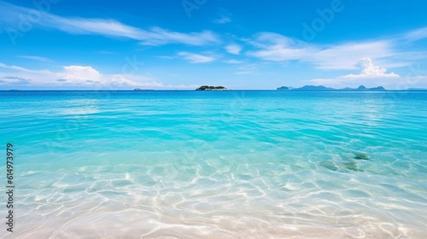 Fototapeta ocean waves background with clear water and nature landscape, feeling relaxing and clam representing concept of beautiful nature theme