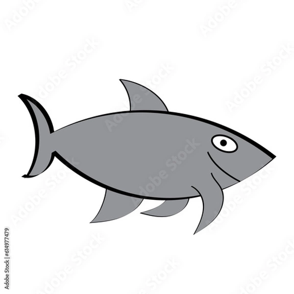 Fototapeta shark cartoon isolated on white