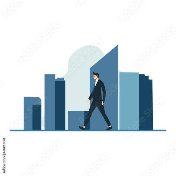 Obraz Business grow background flat illustration
