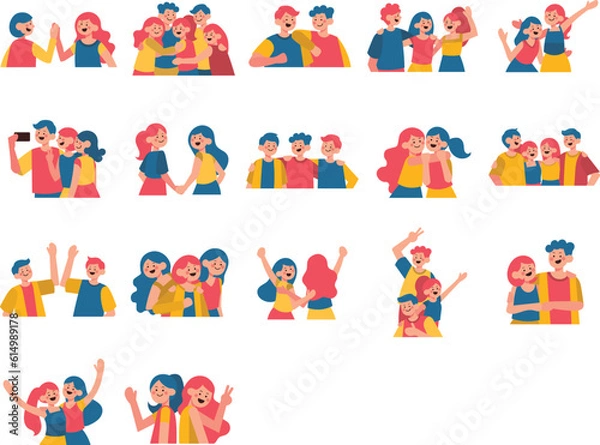 Obraz Friendship Flat Illustration