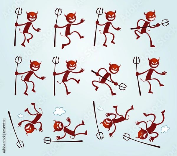 Fototapeta various pose of devil