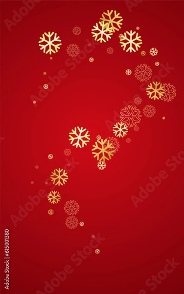 Fototapeta White Snowflake Vector Red Background. magic Snow