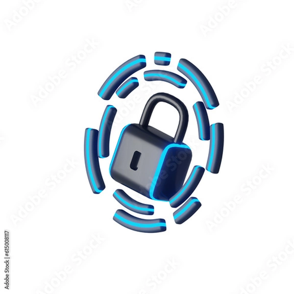 Fototapeta 3D Cyber Security Illustration