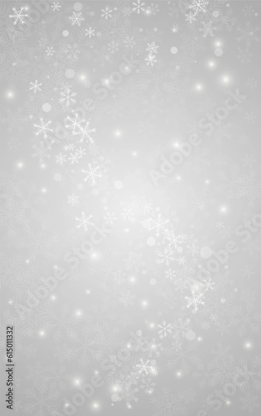 Fototapeta Gray Snowflake Vector Grey Background. Sky