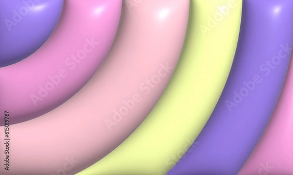 Fototapeta colorful wave bubbles bulge abstract background balloon, 3d illustration.
