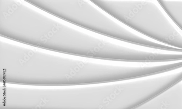 Fototapeta Abstract white  design stripes background. 3D illustration.