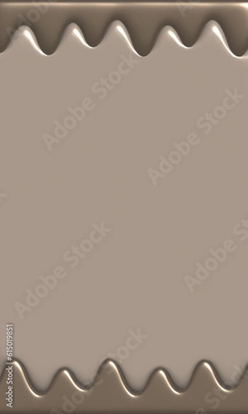 Fototapeta Abstract Chocolate Brown wave texture pattern border frame, 3D illustrations	