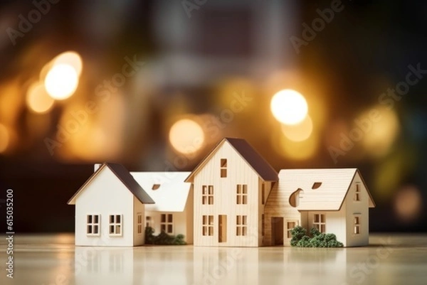 Fototapeta Agent sells house, insurance, security, and affordable housing., Generative AI.