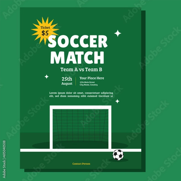 Obraz Soccer Match Flyer Layout
