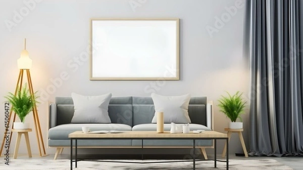 Fototapeta Comprehensive 3D Rendered Frame Mockup Set: Featuring Various Room Styles including Farmhouse, Art Studio, Children's, Minimalist, Military, Coastal, Dining, and Scandinavian Interiors - ai generated