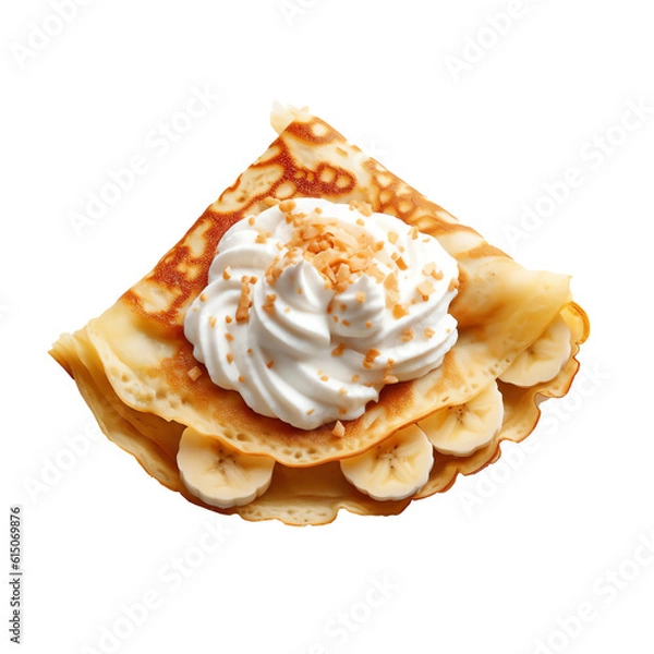 Fototapeta banana crepe filling isolated on transparent background