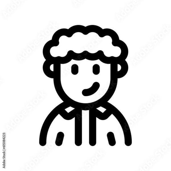 Fototapeta Editable person with curly hair avatar vector icon. User, profile, identity, persona. Part of a big icon set family. Perfect for web and app interfaces, presentations, infographics, etc