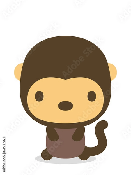 Fototapeta 十二支　二頭身正面イラスト　猿