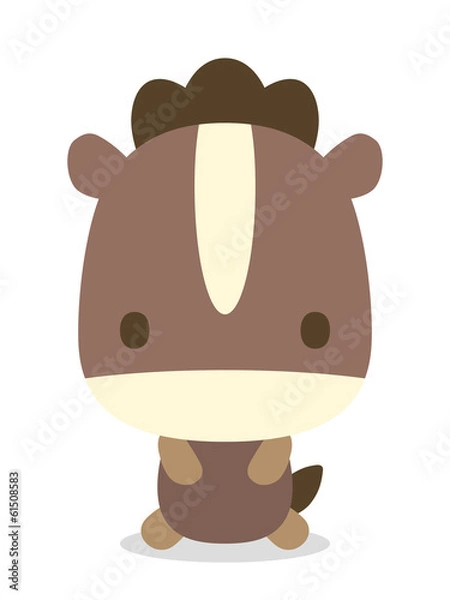 Fototapeta 十二支　二頭身正面イラスト　馬