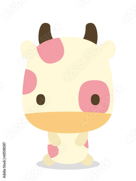 Fototapeta 十二支　二頭身正面イラスト　ウシ