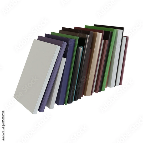 Fototapeta A Stack Of Books. Realistic 3D Render. Book Day. Cut Out.